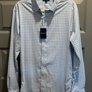 Peter Millar Light Blue Plaid Casual Shirt